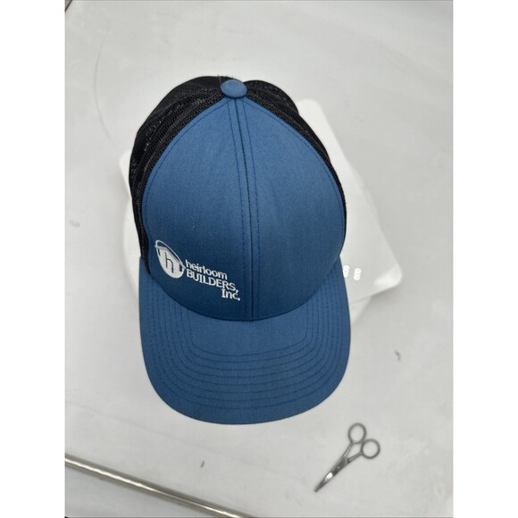 Heirloom Builders Hat  Trucker Cap Blue Black Adjustable SnapBack - Picture 6 of 9